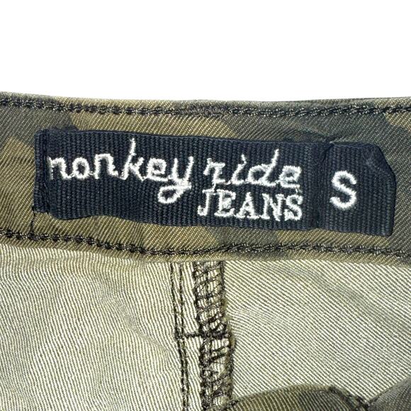 Monkey Ride Jeans Camo Shorts Stretch Womens Size Small Green - Picture 3 of 4